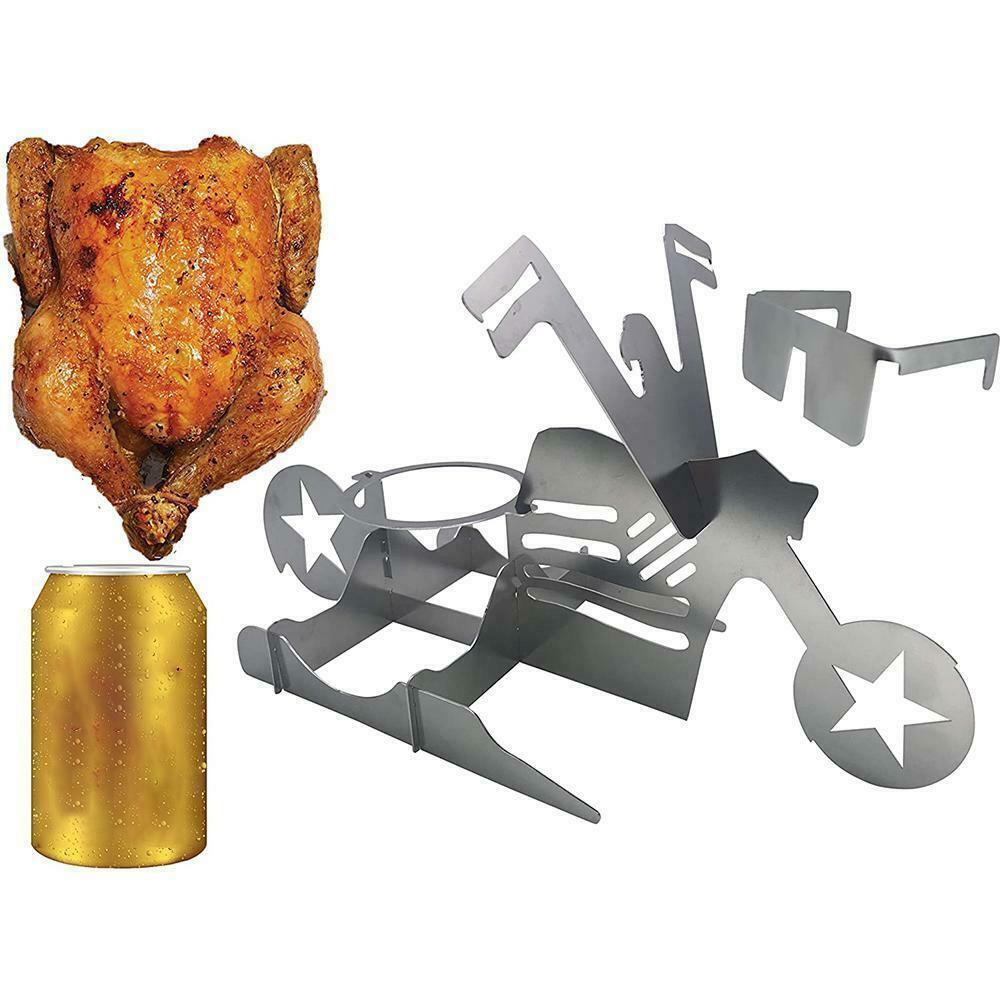 Chicken Stand Beer Funny American Motorcycle BBQ Steel Rack Tools Funny Roast Chicken Rack Grilling Roast Rack - MyMobile