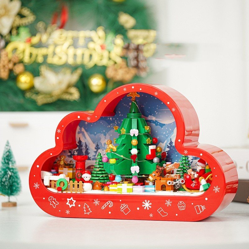 Christma New Style Assembled Building Block Toys Cloud Night Lamp Decorative Mirrors Frame LED Table Lights - MyMobile