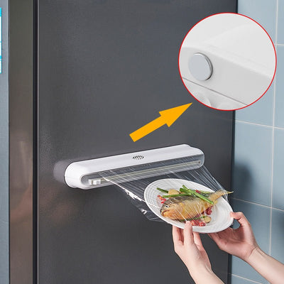 Cling Film Suction Cup Wall - mounted Box Kitchen Adjustable Storage Cutter - MyMobile