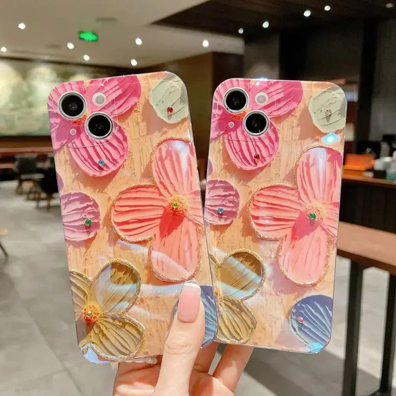 Color Oil Painting Flower Mobile Phone Shell - MyMobile