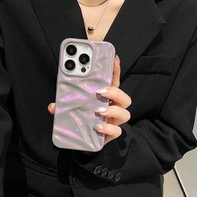 Colorful Purple Water Ripple Phone Case Three - dimensional For iPhone 16 - MyMobile