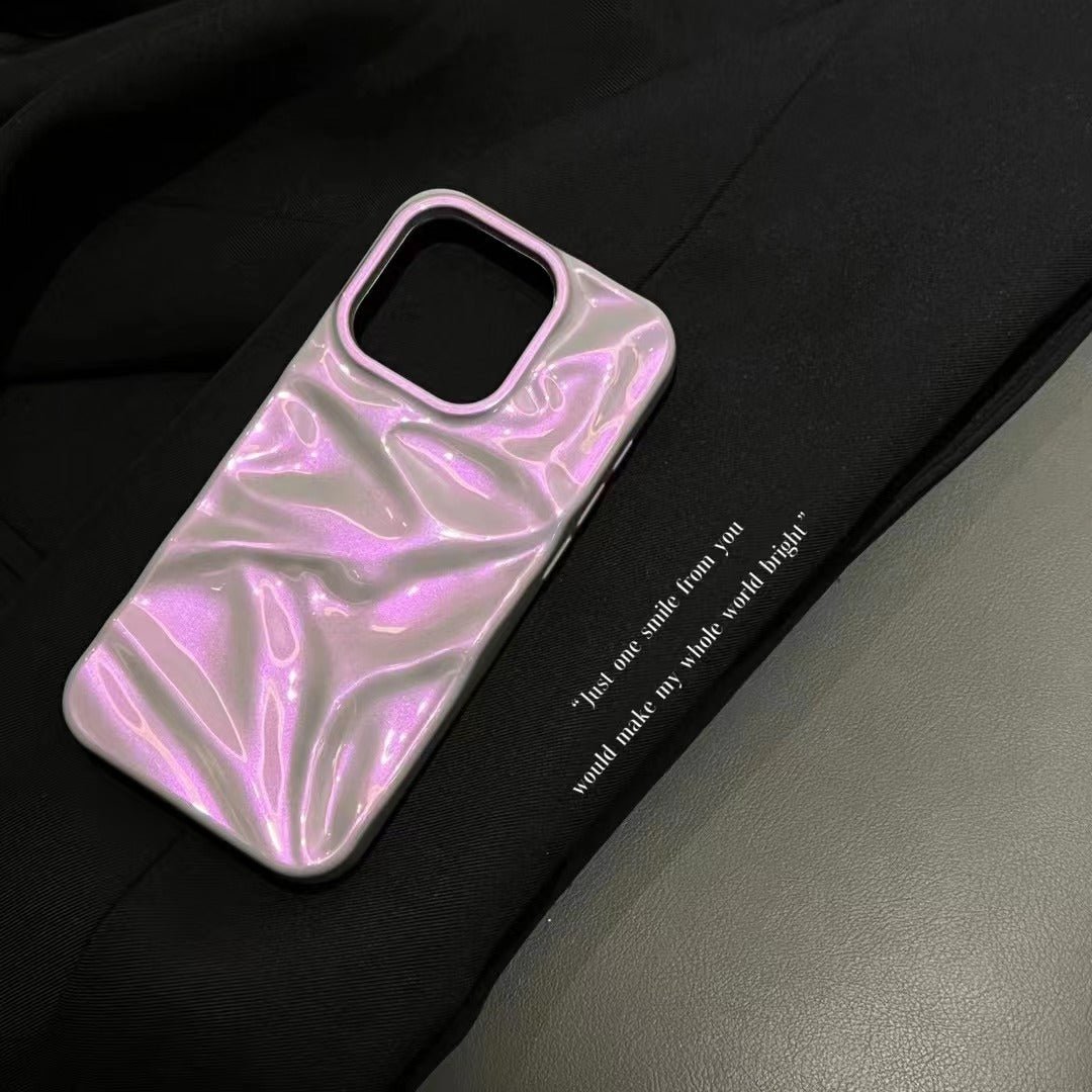 Colorful Purple Water Ripple Phone Case Three - dimensional For iPhone 16 - MyMobile