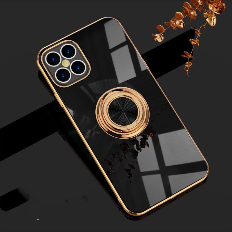 Compatible With , 6D Plating Solid Color Ring Phone Case For iPhone 15 - MyMobile