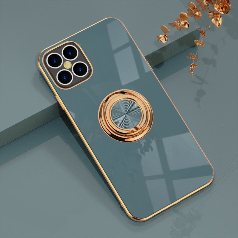 Compatible With , 6D Plating Solid Color Ring Phone Case For iPhone 15 - MyMobile