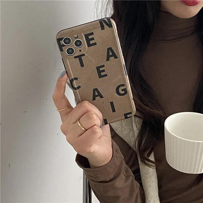 Compatible with Apple, Compatible with Apple , Classic Kraft Paper Texture Phone Case Letters Soft Shell For iphone 12 mini 11 Pro max, SE 7 8 plus X XR XS Max - MyMobile