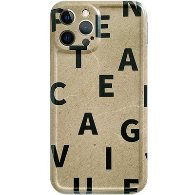 Compatible with Apple, Compatible with Apple , Classic Kraft Paper Texture Phone Case Letters Soft Shell For iphone 12 mini 11 Pro max, SE 7 8 plus X XR XS Max - MyMobile