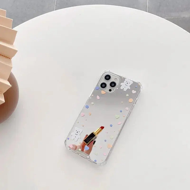 Compatible with Apple, Compatible with Apple , Mirror Bear For Iphone11Pro Max Mobile Phone Case Apple 7 8Plus Mirror Case - MyMobile