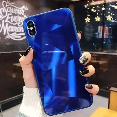 Compatible With Apple, Glitter Diamond Texture Case For X XS Max XR 7 Plus Mirror Acrylic Back Cover Cases For 6 S 7 8 Plus - MyMobile