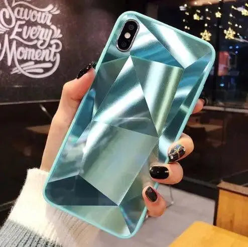 Compatible With Apple, Glitter Diamond Texture Case For X XS Max XR 7 Plus Mirror Acrylic Back Cover Cases For 6 S 7 8 Plus - MyMobile