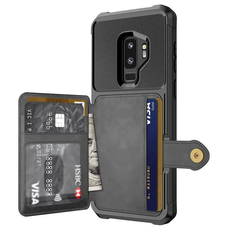 Compatible with Apple, Luxury PU Leather Wallet Case For Samsung Galaxy S10 - MyMobile