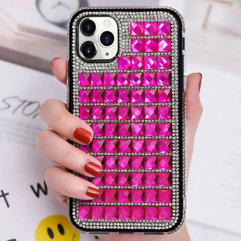 Compatible with Apple , New Diamond - inlaid Mobile Phone Case Edge Drill Mobile Phone Protective Case - MyMobile