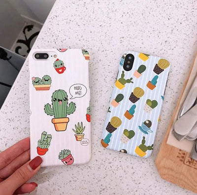 Compatible With Apple, USLION Green Cactus Case For I Plus Flower Cartoon Animal Phone Cases For Matte Hard PC Back Cover - MyMobile