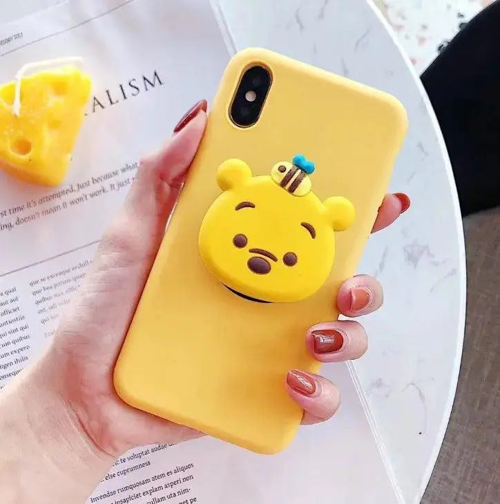 Compatible With Cartoon Bear Bracket Phone Case - MyMobile