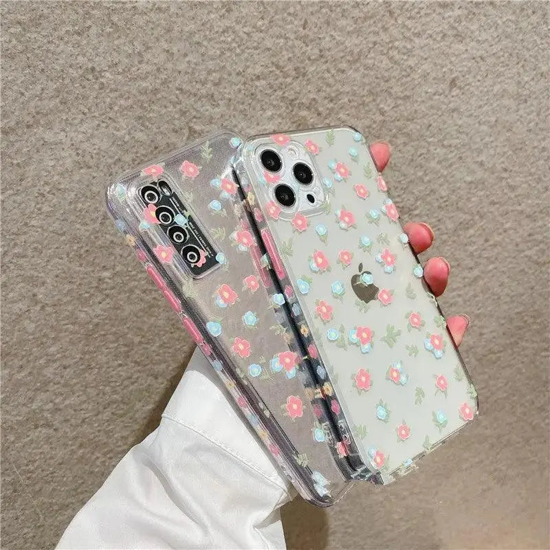 Compatible With Side Small Floral Phone Case X Xr Transparent Silicone 8plus Female Models - MyMobile