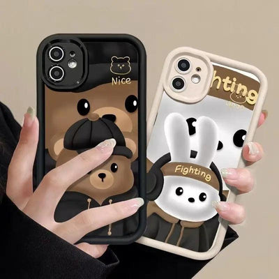 Cool Cute Bear Phone Case Cute Personality For iPhone 14, 15 - MyMobile