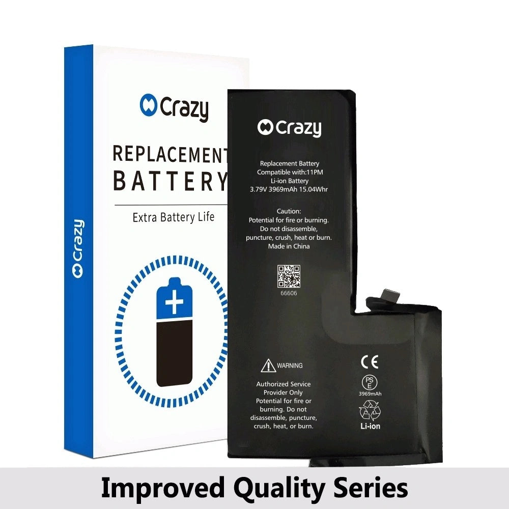Crazy Improved Quality- iPhone 11 Pro Max Replacement Battery with Adhesive Strips 3969mAh (TI CHIP: 27546)