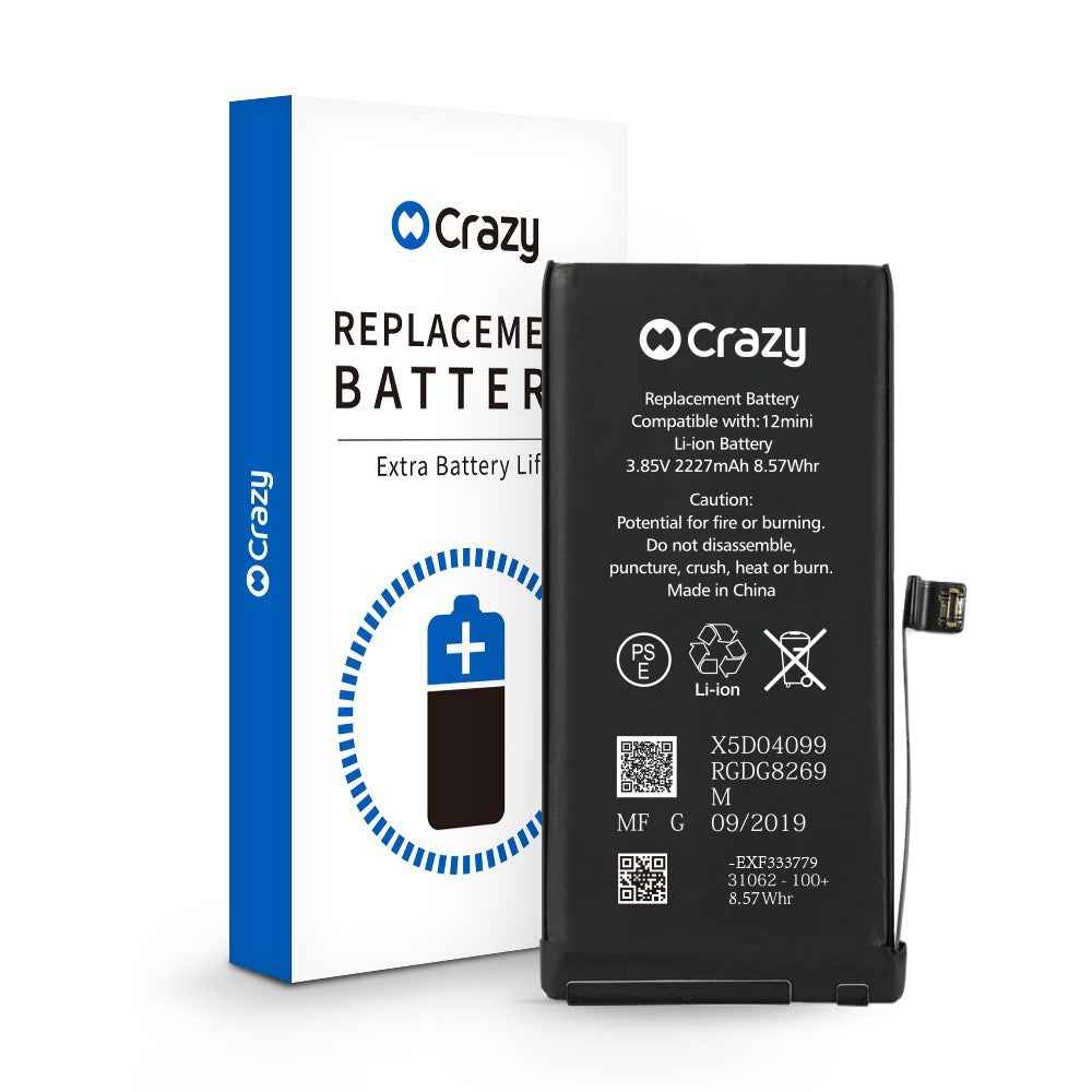 Crazy Improved Quality iPhone 12 mini Replacement Battery with Adhesive Strips 2227mAh (TI CHIP: 27546)