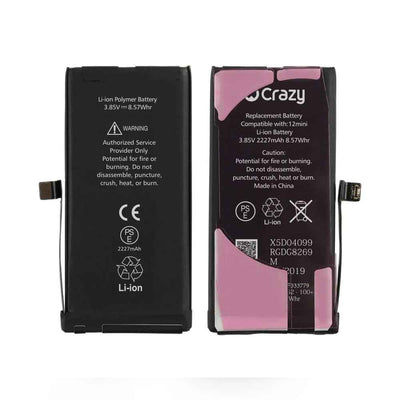 Crazy Improved Quality iPhone 12 mini Replacement Battery with Adhesive Strips 2227mAh (TI CHIP: 27546)