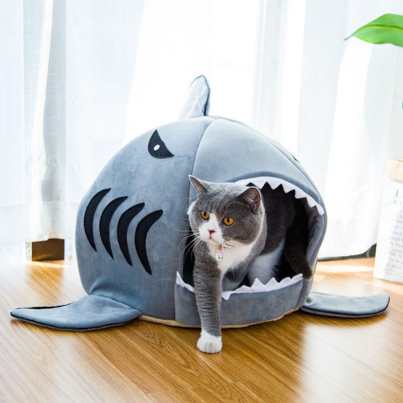 Creative Dual - Purpose Shark Pet Bed Small Dogs And Cats Warm Pet Bed - MyMobile