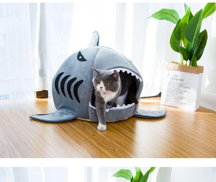 Creative Dual - Purpose Shark Pet Bed Small Dogs And Cats Warm Pet Bed - MyMobile