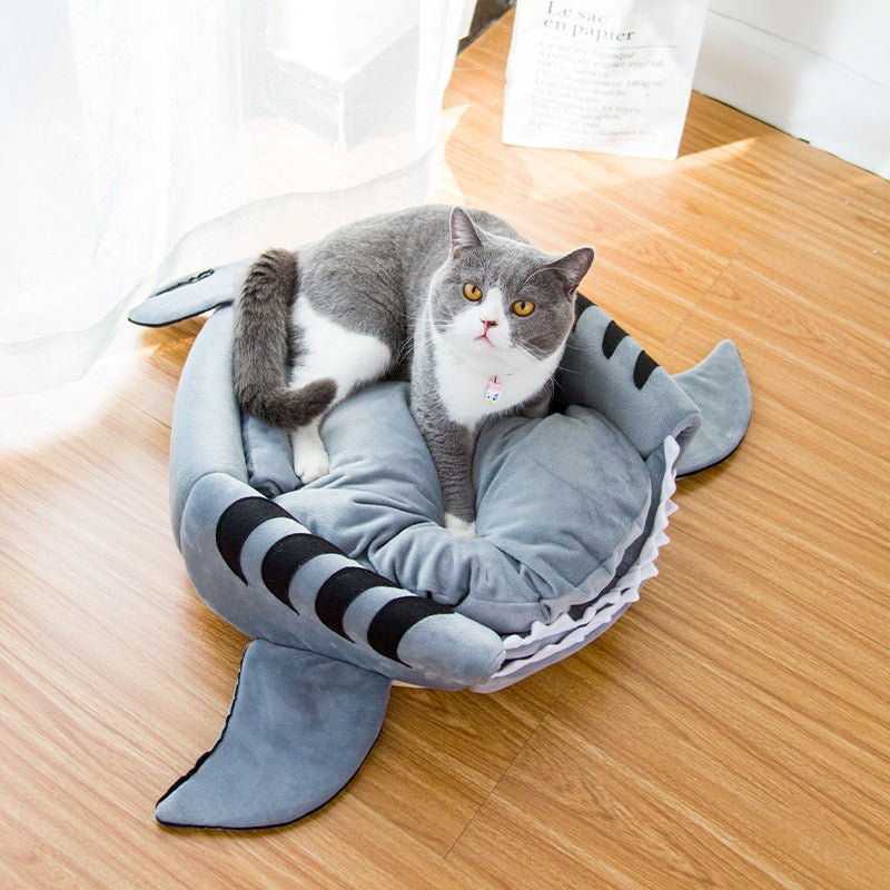 Creative Dual - Purpose Shark Pet Bed Small Dogs And Cats Warm Pet Bed - MyMobile