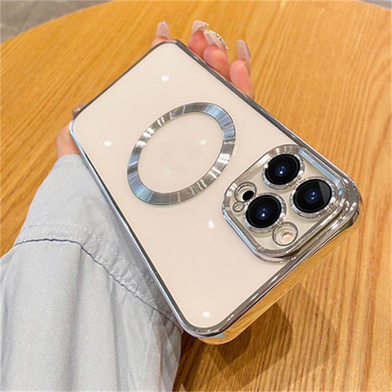 Creative Lens Film Plating Magnetic Suction Phone Case Protector For iPhone 14 - MyMobile