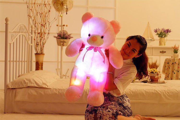 Creative Light Up LED Teddy Bear Stuffed Animals Plush Toy Colorful Glowing Christmas Gift For Kids Pillow - MyMobile