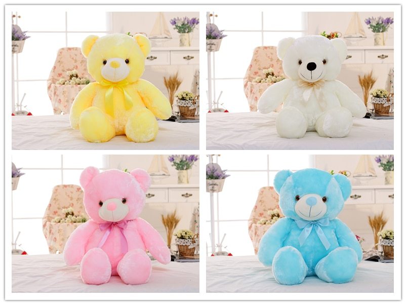 Creative Light Up LED Teddy Bear Stuffed Animals Plush Toy Colorful Glowing Christmas Gift For Kids Pillow - MyMobile