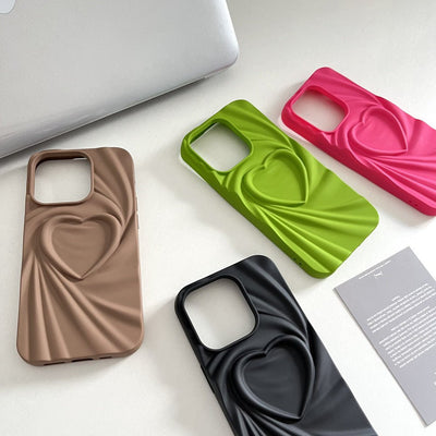 Creative Pleated Love Phone Case For iPhone 14 - MyMobile