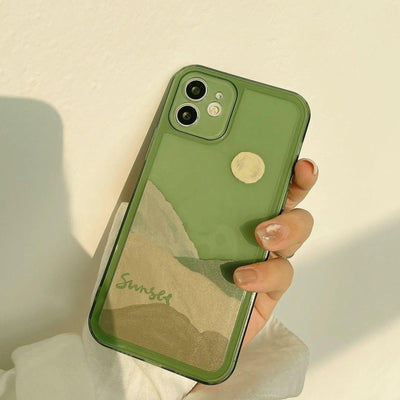 Creative Retro Phone Case Transparent Green All Inclusive - MyMobile