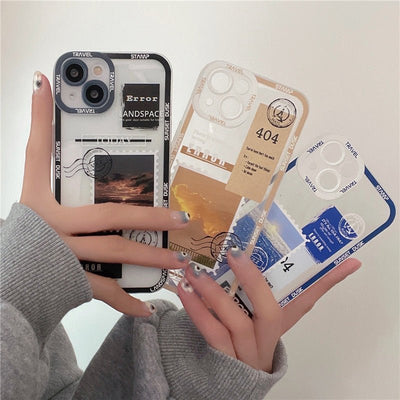 Creative Stamp Printing Silicone Phone Case For iPhone 14 - MyMobile