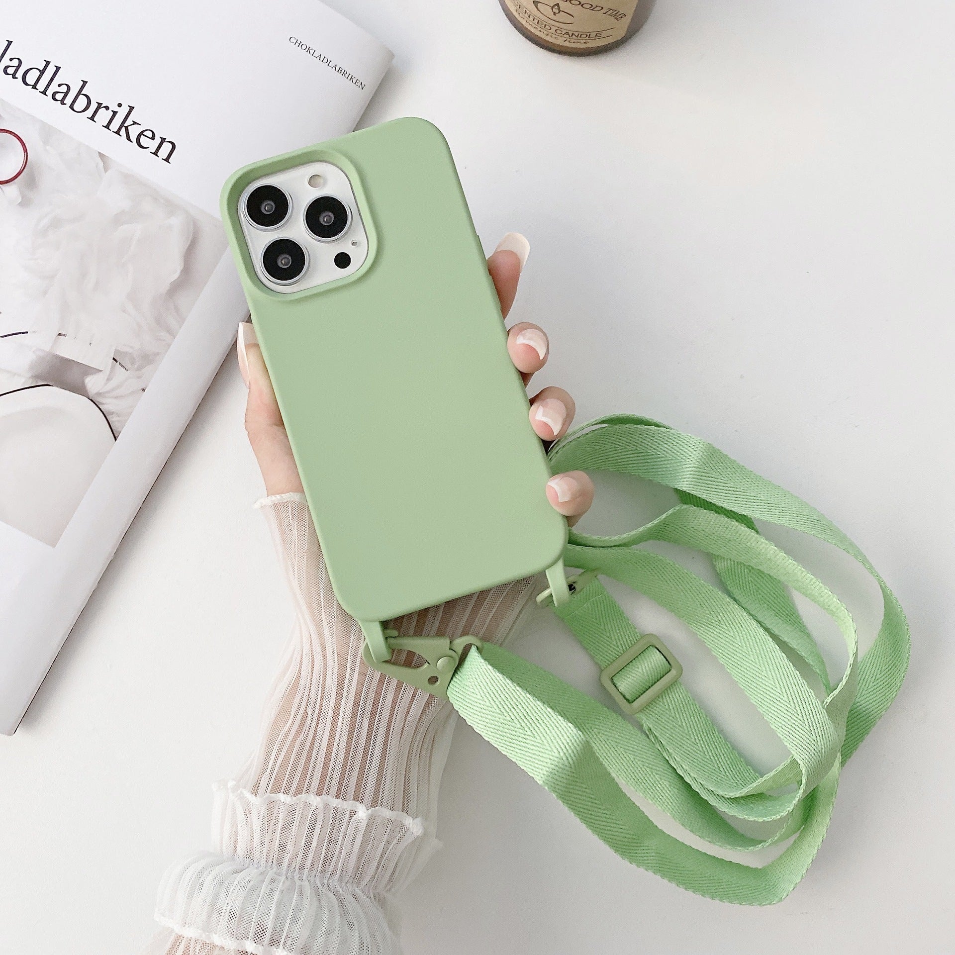 Crossbody Lanyard Liquid Silicone Phone Case For iPhone 15 - MyMobile