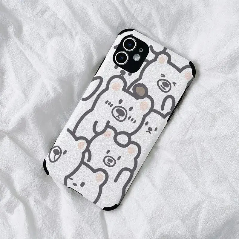 Cute Bear Creative Sheepskin Mobile Phone Shell - MyMobile