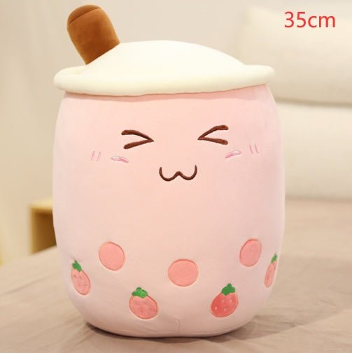 Cute Fruit Drink Plush Stuffed Soft Strawberry Milk Tea Pillow Cushion Kids Gift - MyMobile