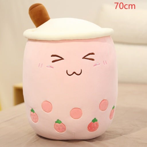 Cute Fruit Drink Plush Stuffed Soft Strawberry Milk Tea Pillow Cushion Kids Gift - MyMobile