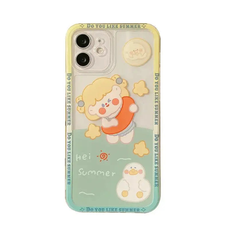 Cute Girl Printed Silicone Phone Case - MyMobile