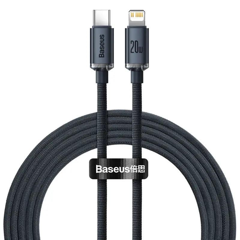 CW - FXP Baseus Crystal Shine Series Fast Charging Data Cable Type - C to iP 20W 2m - Black - MyMobile