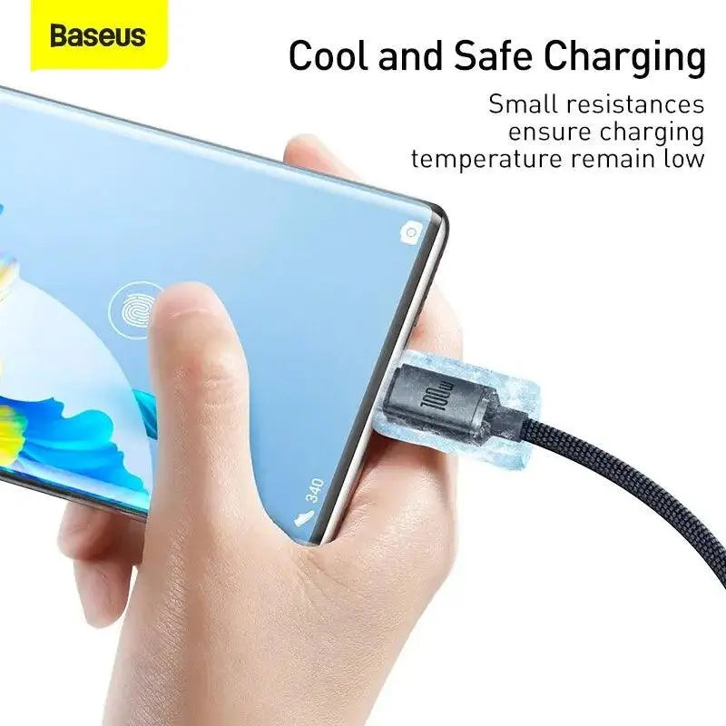 CW - FXP Baseus Crystal Shine Series Fast Charging Data Cable USB to Type - C 100W 1.2m - Black - MyMobile