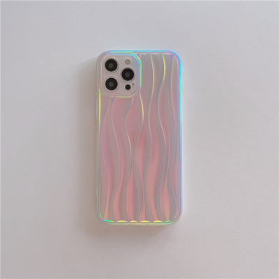 Ins Wind Laser Wavy Mobile Phone Case For iPhone 14