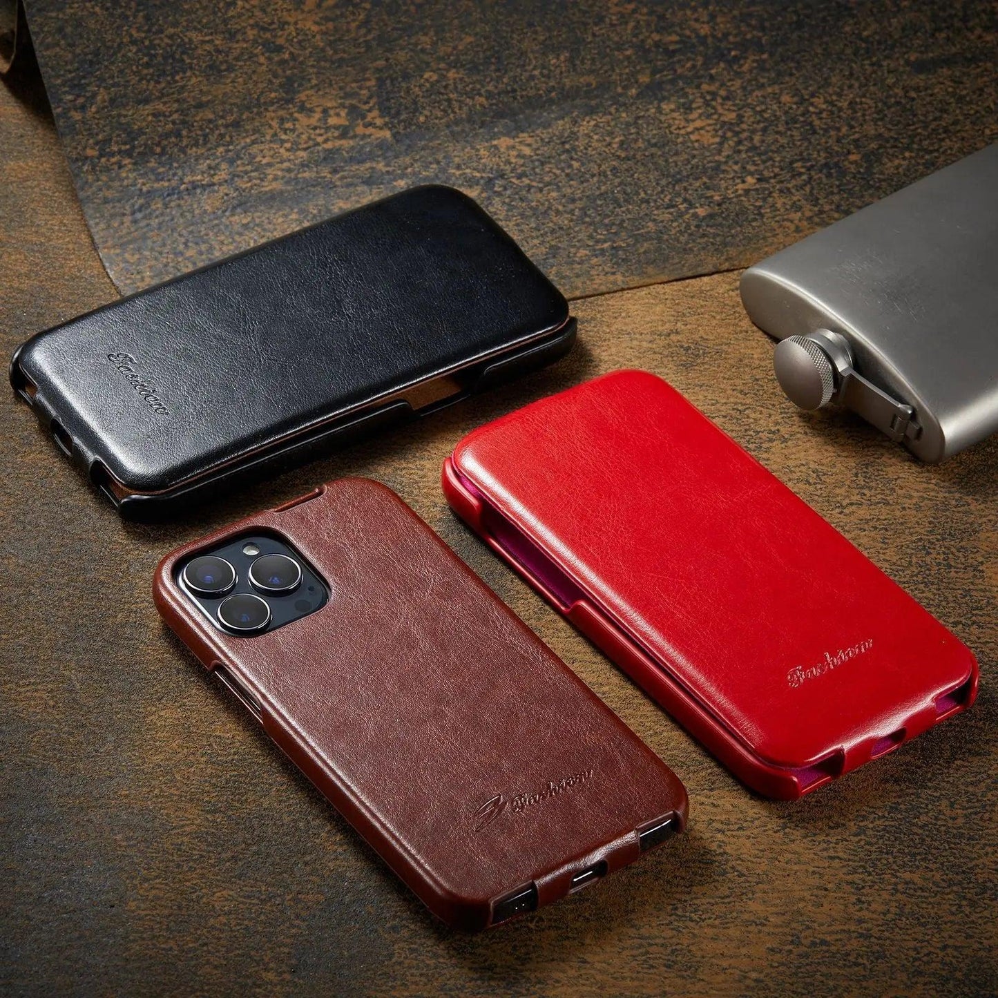 Mobile Phone Top And Bottom Flip Leather Case Online Only