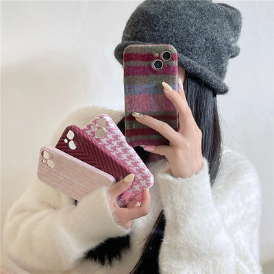 Ins Houndstooth Girl Phone Case Drop-resistant For iPhone 15