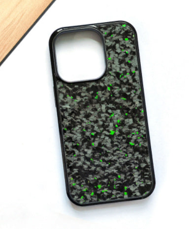 Gold Foil Carbon Fiber Forged Grain Phone Case For iPhone 16