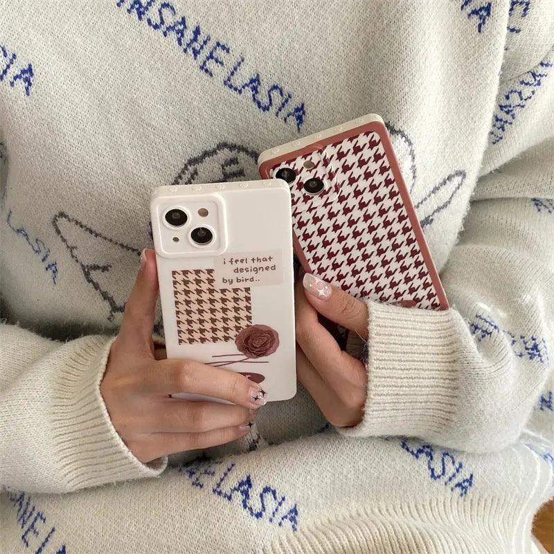 Houndstooth English Signed Mobile Phone Case Online Only