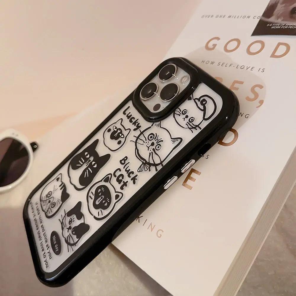 Cream Acrylic Cat Mood Phone Case - MyMobile