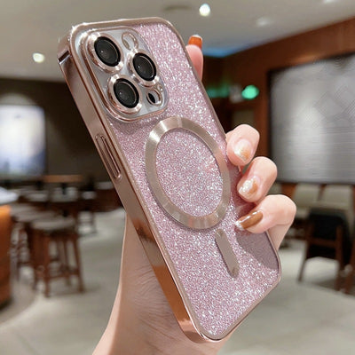 Phone Case Magnetic Charging Electroplating Glitter All-inclusive For iPhone 14