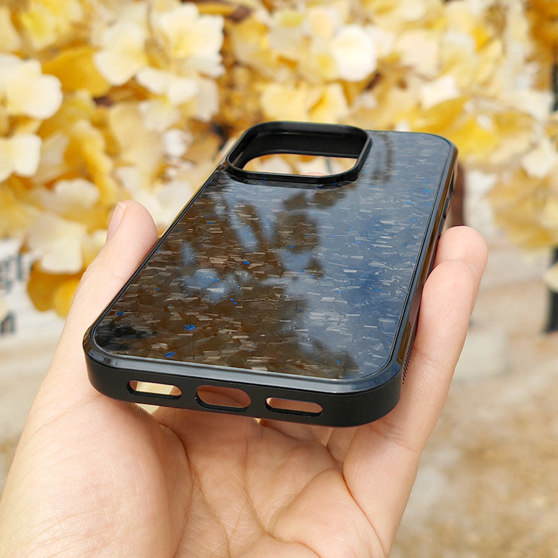 Gold Foil Carbon Fiber Forged Grain Phone Case For iPhone 16