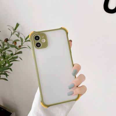 Skin Feel Frosted Mobile Phone Case Fine Hole Four Corners Anti-drop Color Mobile Phone Case Online Only