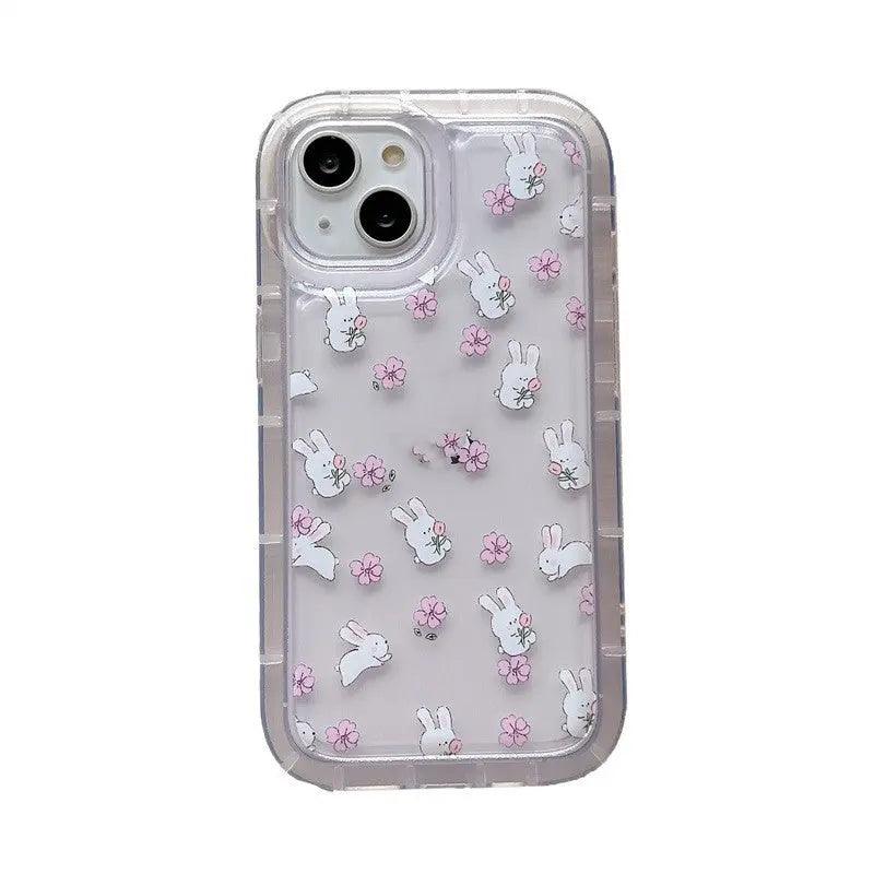 Sweet  Flower Rabbit Transparent Mobile Phone Case Online Only