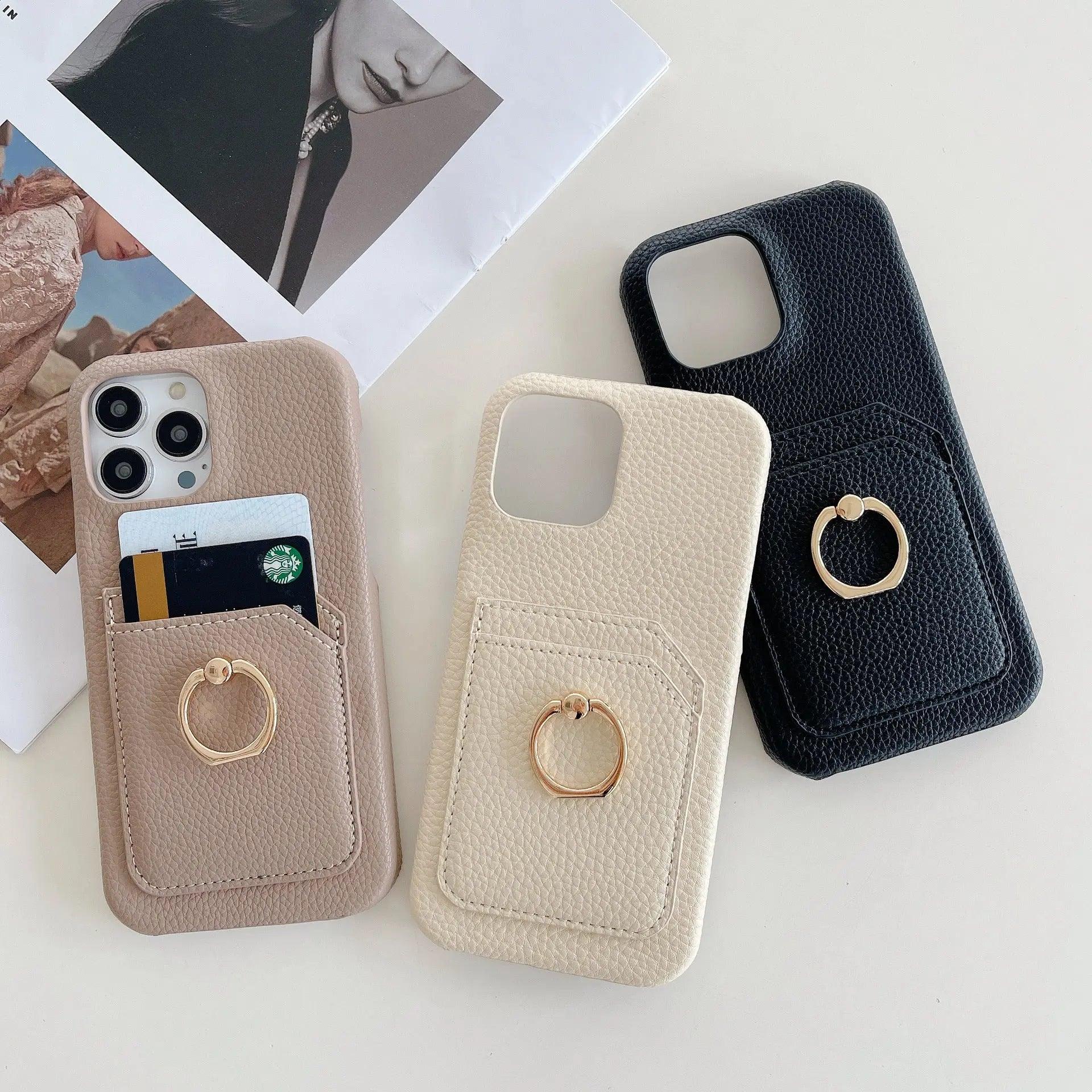 Double Card Ring Buckle Bracket Mobile Phone Case - MyMobile