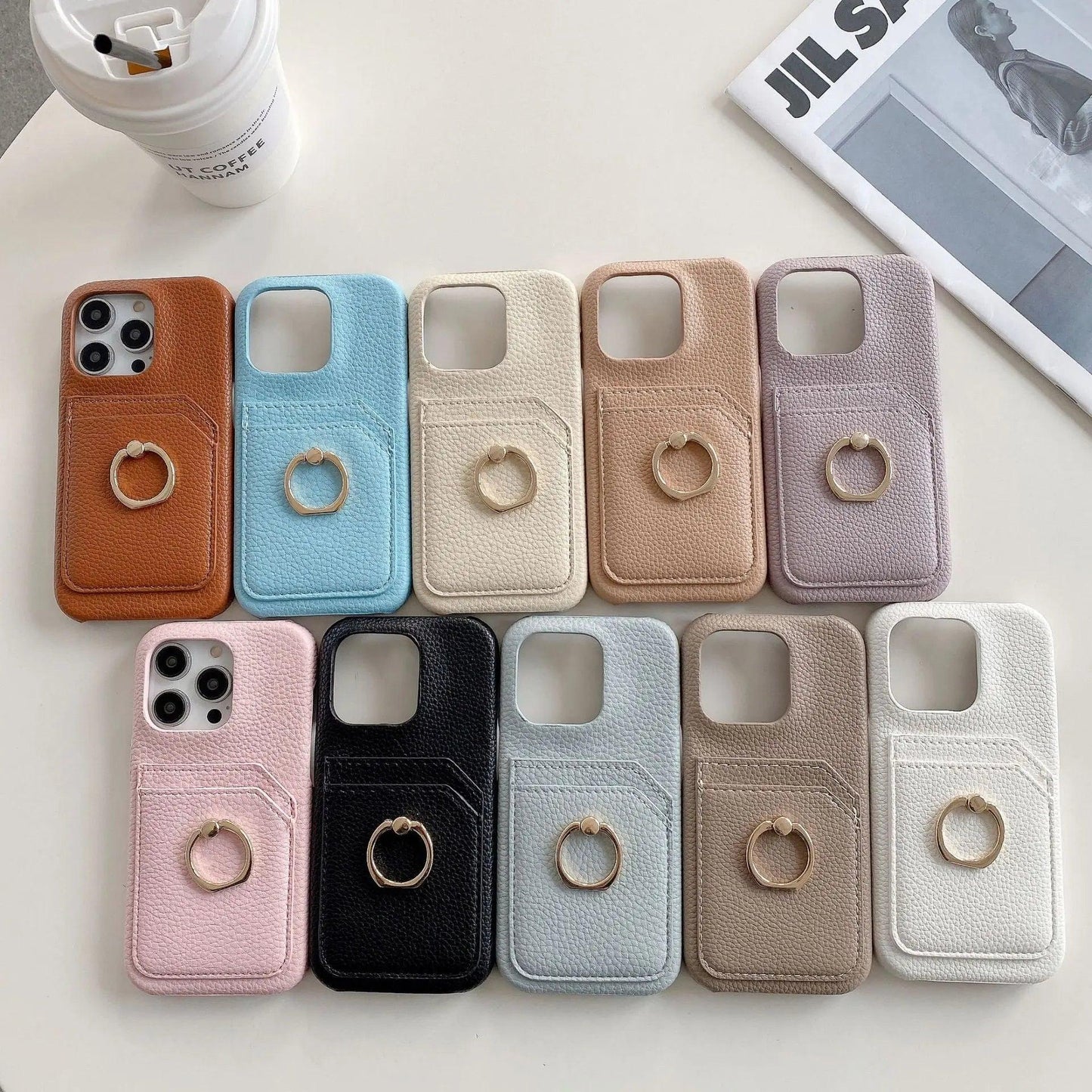 Double Card Ring Buckle Bracket Mobile Phone Case - MyMobile